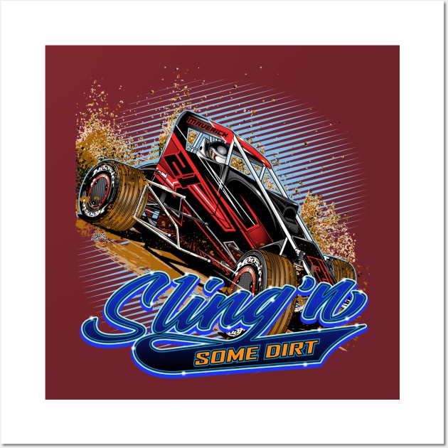 Midget Racing Sling'n Dirt Wall Art by Artslave Custom Car Art